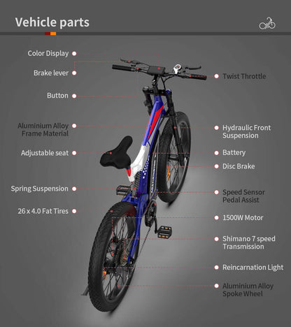 Aostirmotor S17 Big Front Fork Mountain Dirt E-Bike