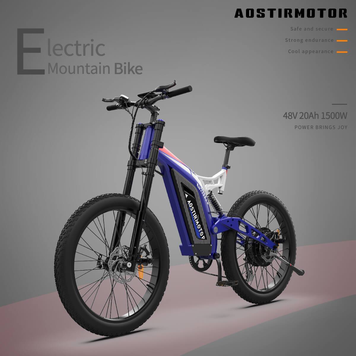 Ebike - Aostirmotor S17 48V 1500W Big Front Fork Electric Bike