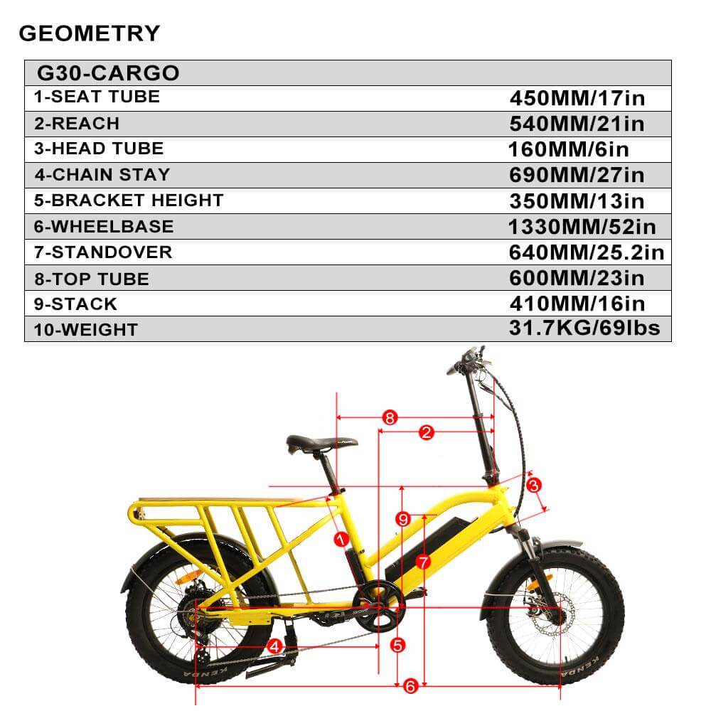 Ebike - Eunorau G30 Cargo Delivery Cargo City Electric Bike