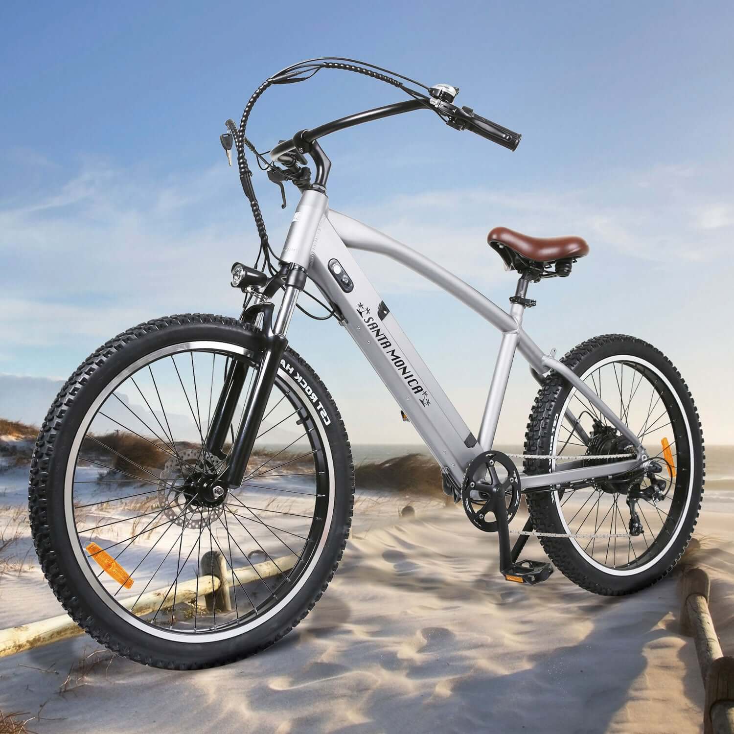 Ebike - Nakto 26" Santa Monica High Step City Cruiser E-Bike